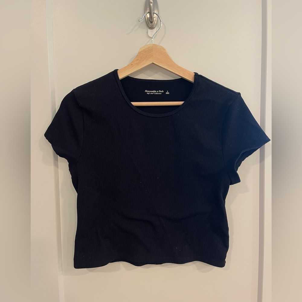 Abercrombie womens ribbed black T shirt large